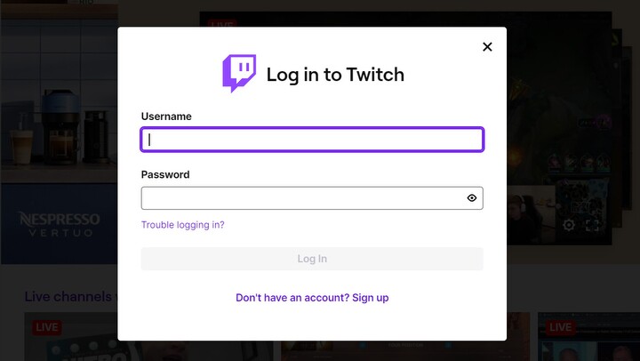 A screenshot of the Twitch website showing the settings and set up steps. 