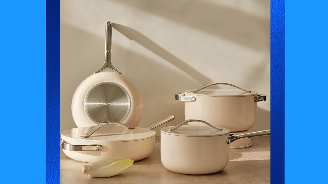 Ceramic cookware set in creamy white