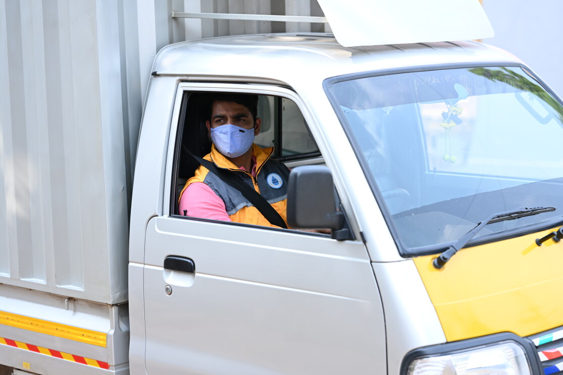 DSP who runs a logistics business sits in his van
