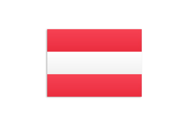 Flat flag of Austria on a white background