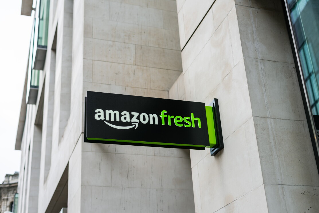An Amazon Fresh store sign