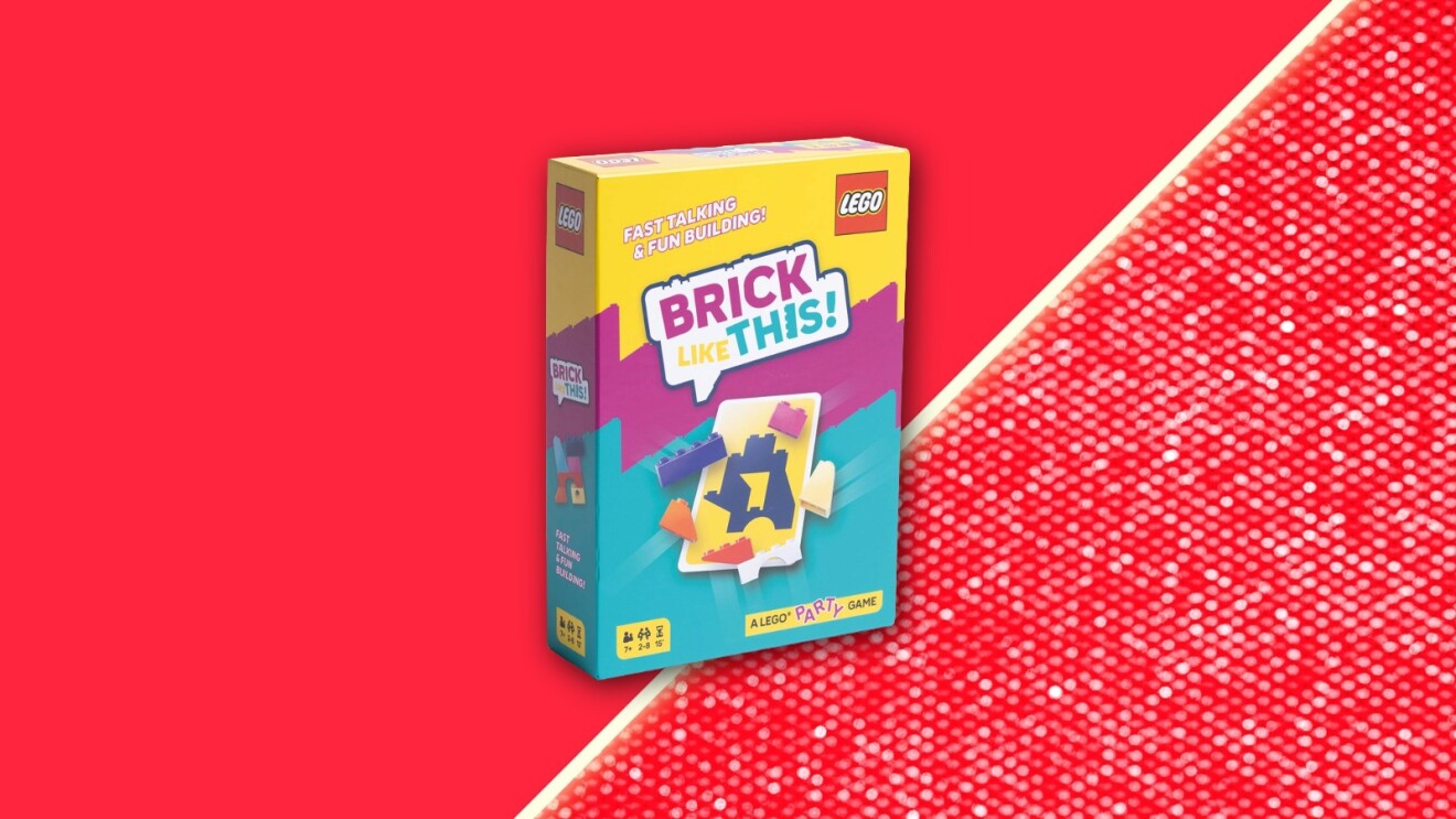 LEGO Brick Like This! party game box on vibrant red background