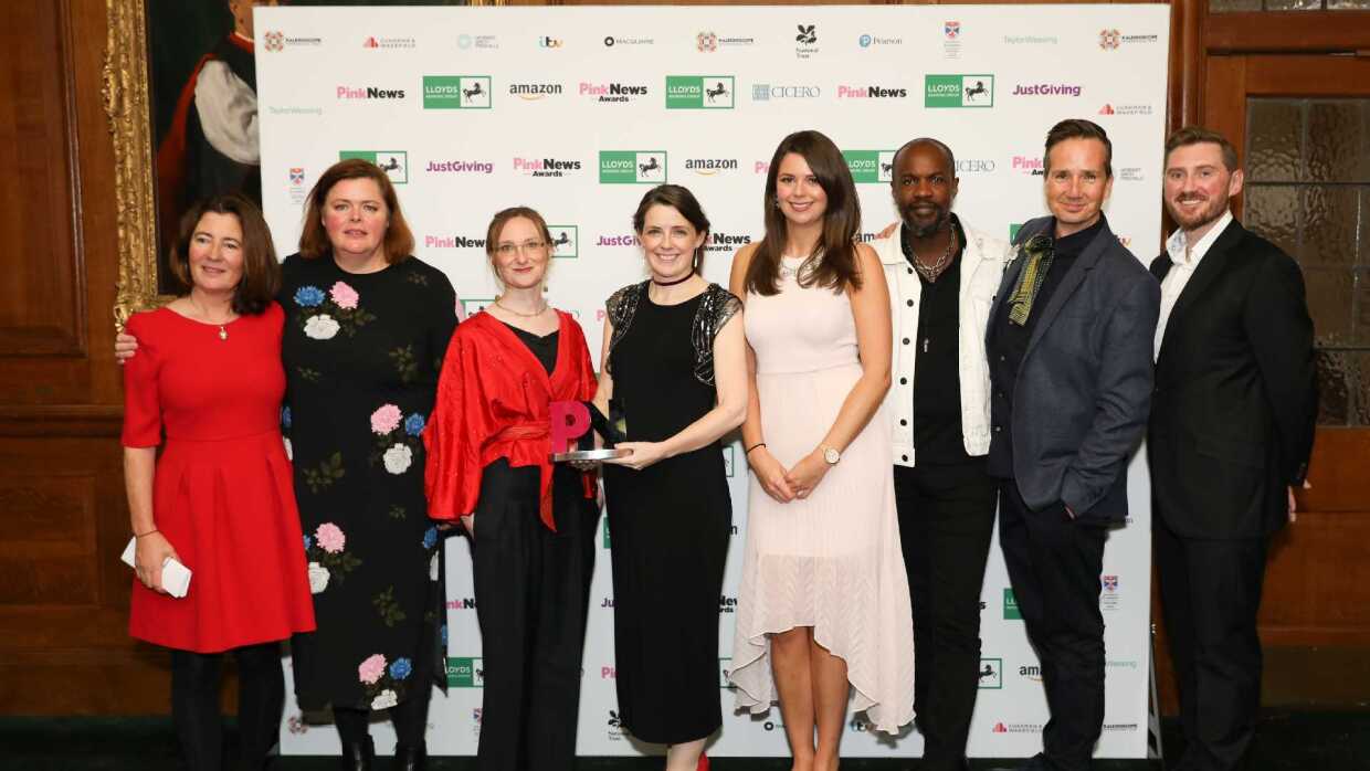 Pink News Award winners stood together for a photo - National Trust