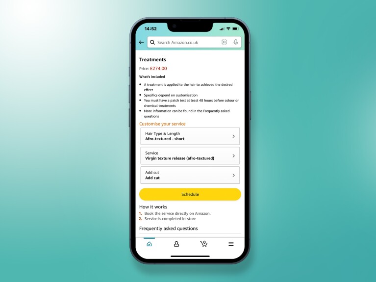 customise your service before scheduling your appointment