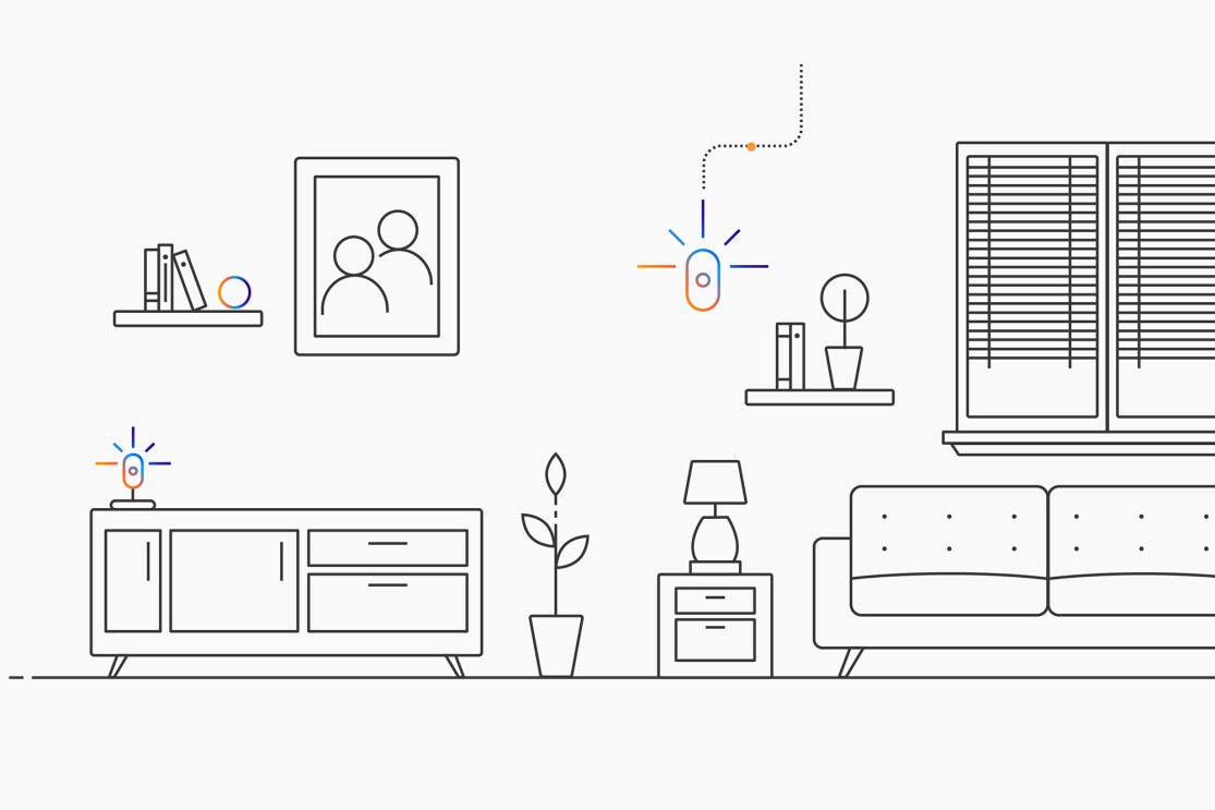 Image from AWS re:Invent, showing illustrations of cloud computing themes