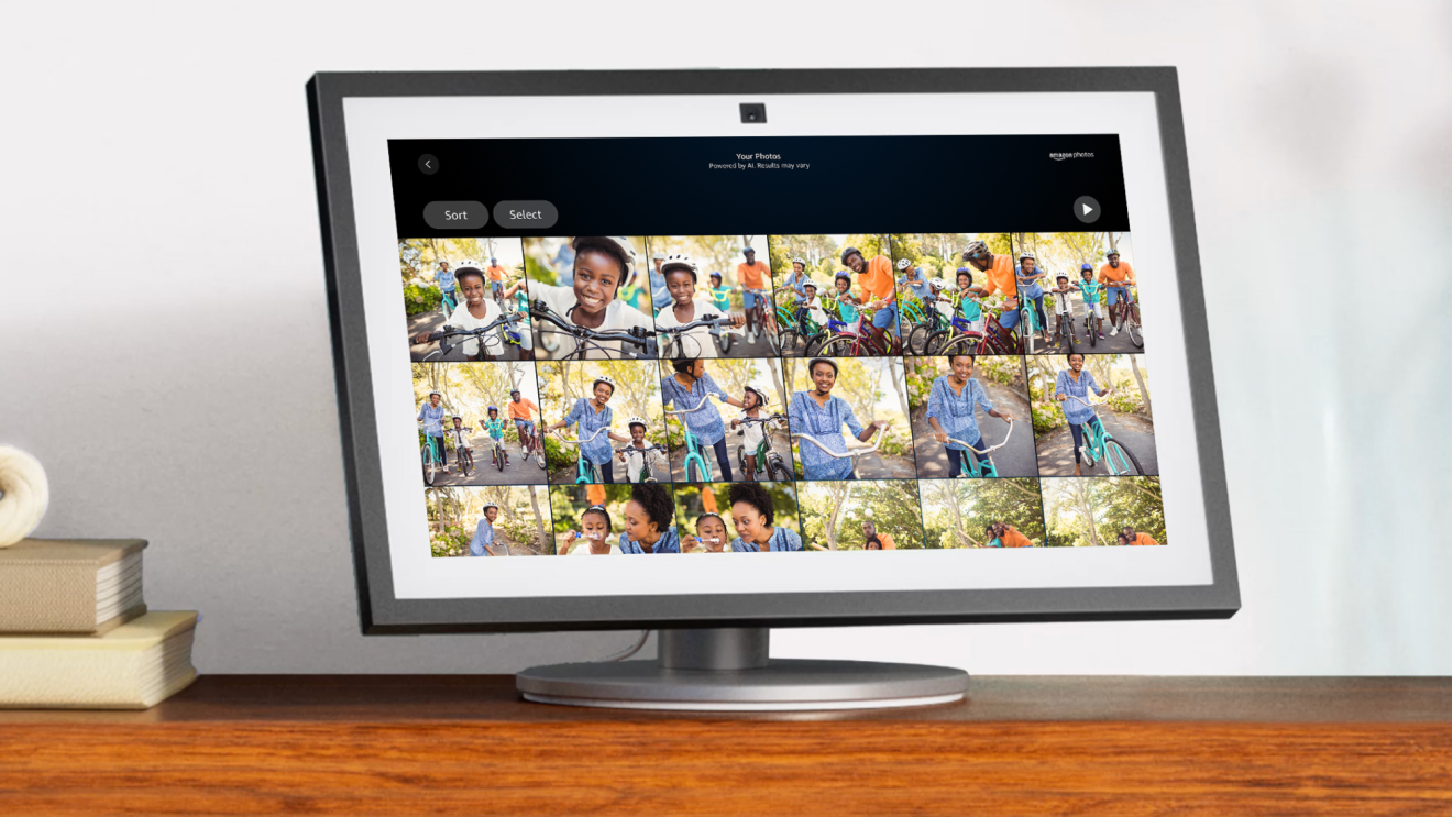 A gallery of Amazon Photos displayed on an Echo Show.