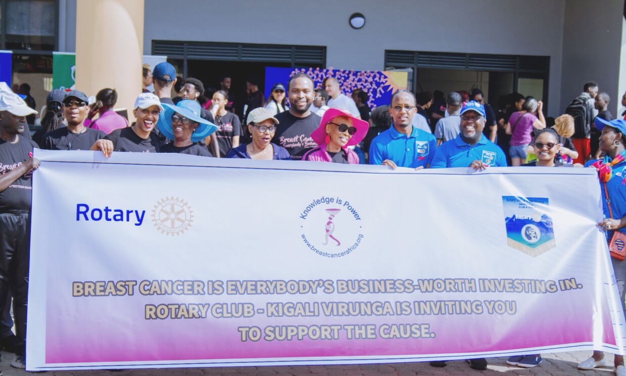 A photos of supporters of the Breast Cancer Initiative East Africa (BCIEA) cancer awareness walk.