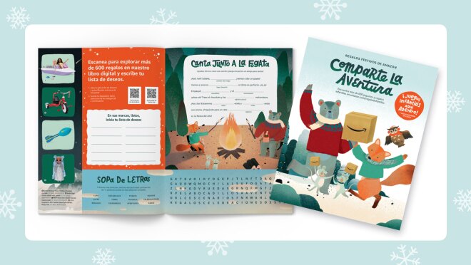西班牙语节日儿童礼品册的图片。