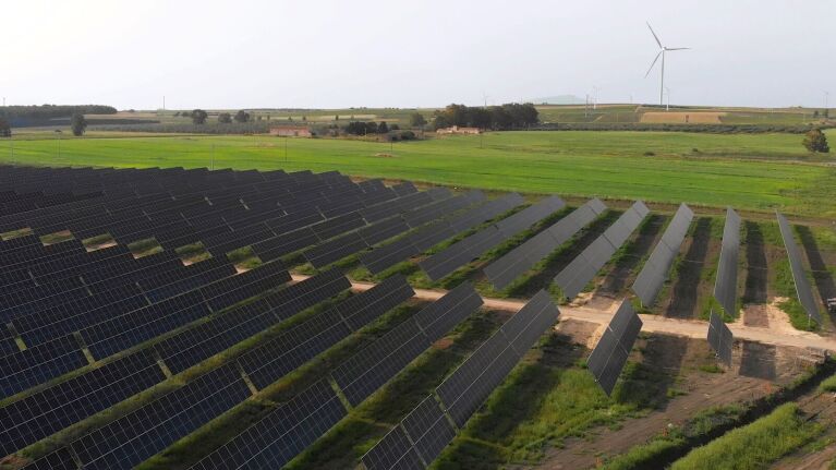 aerial view of the Mazara del Vallo Agrivoltaic Park, Italy