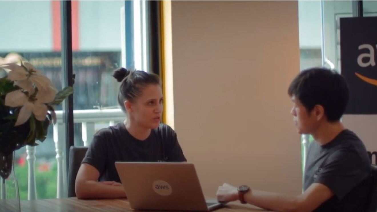 The chief technology officer of fashion and lifestyle e-commerce platform, ZALORA speaks to an AWS employee. 
