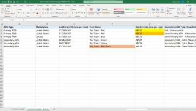 AMazon Vendor Enrollment Template
