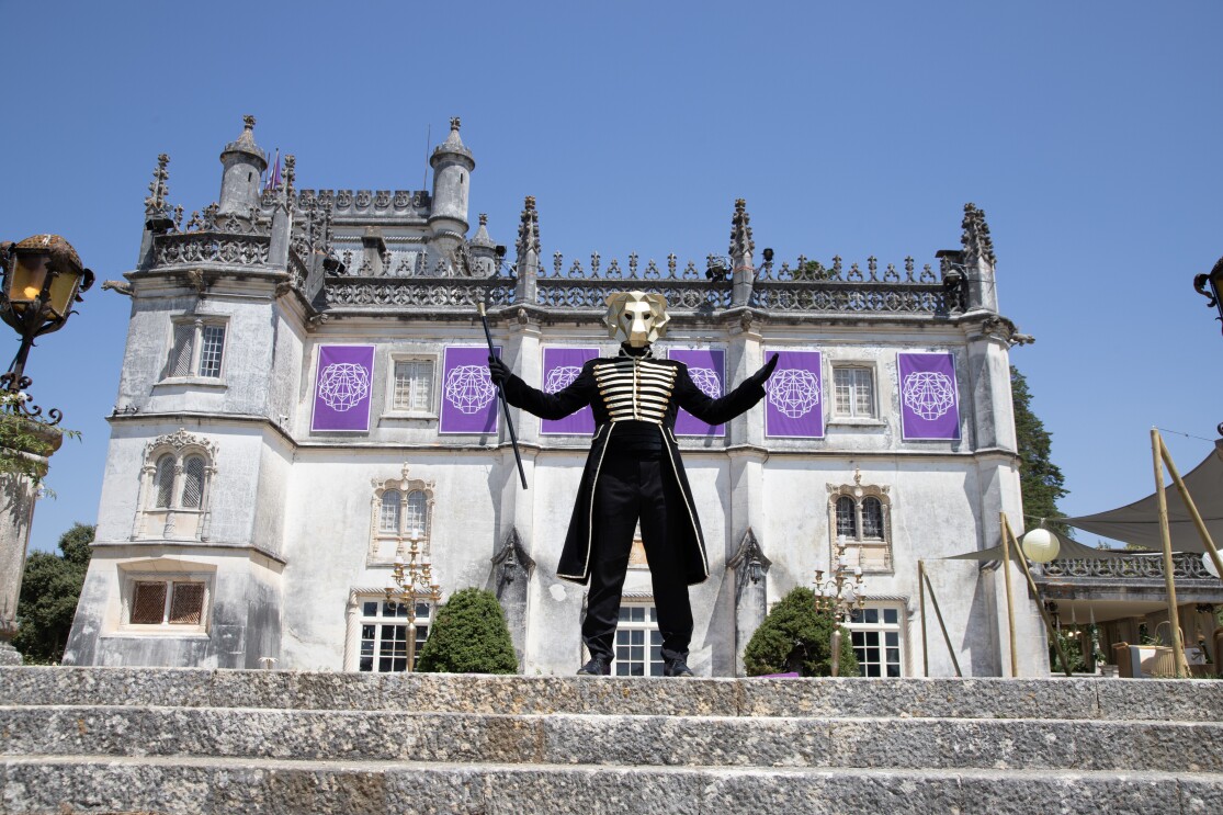 Der Löwe vor einem Schloss