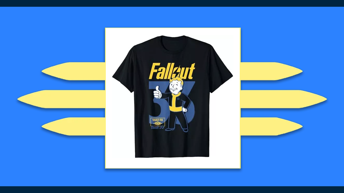 A t-shirt with the Vault-Tec mascot on it