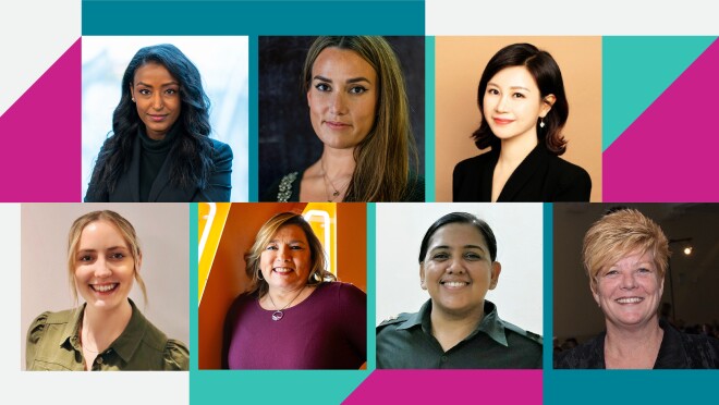 拼贴图像不同的大头照的女性特色。