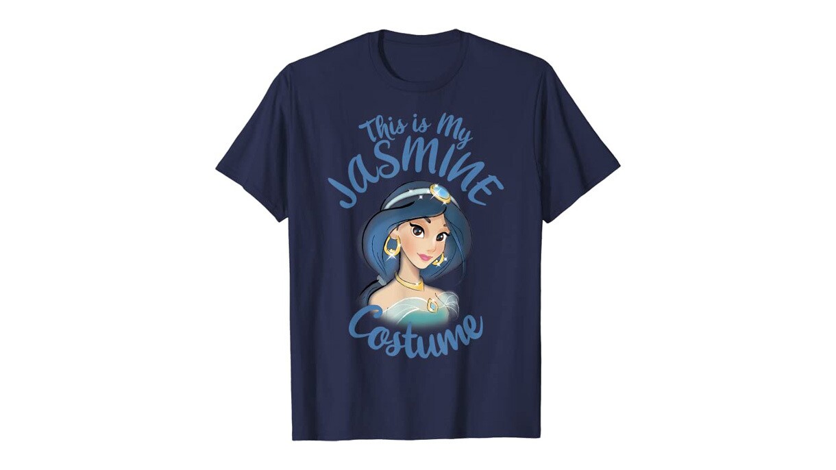 a shirt that shows princess jasmine on it and says "This is my Jasmine costume"