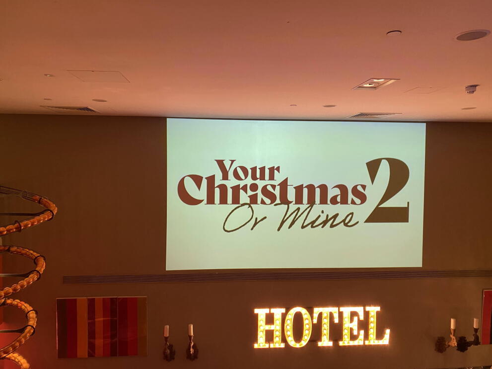Your Christmas or Mine 2 sign at the Ham Yard hotel