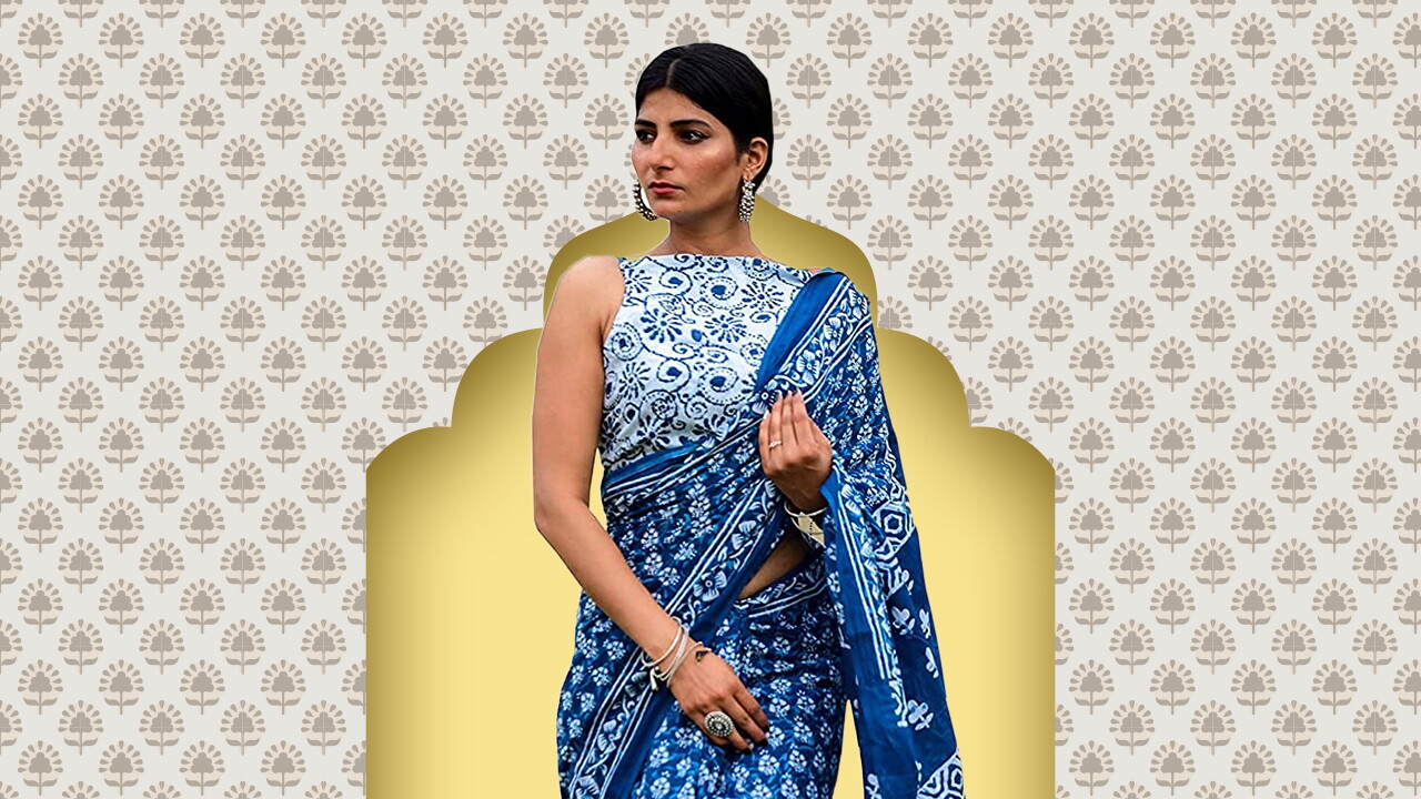 Ajrakh Saree