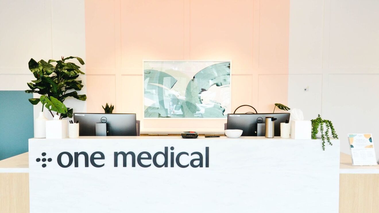 Reception desk at a One Medical office.