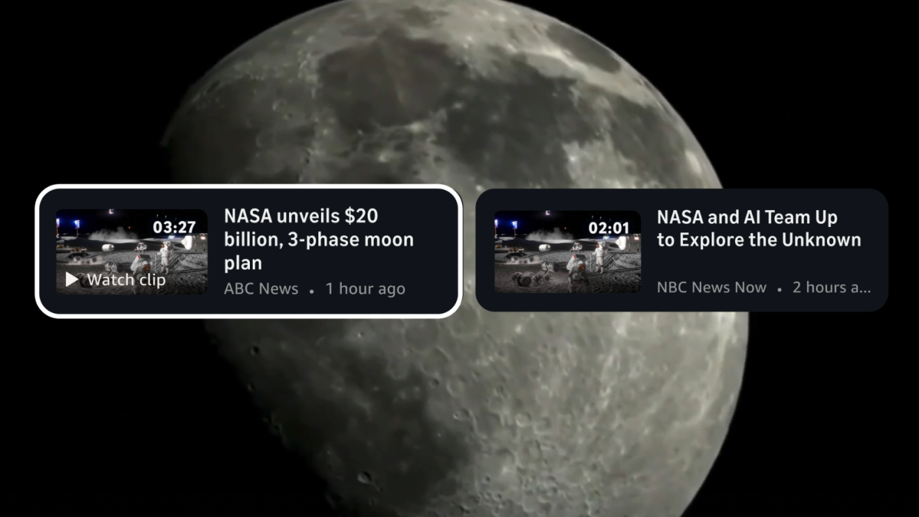 NASA News clips on P{rime Video News destination
