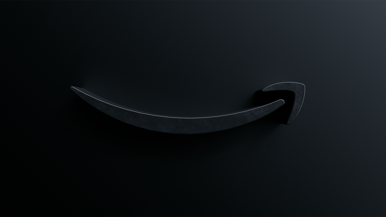 A black image with the Amazon logo embedded into it.