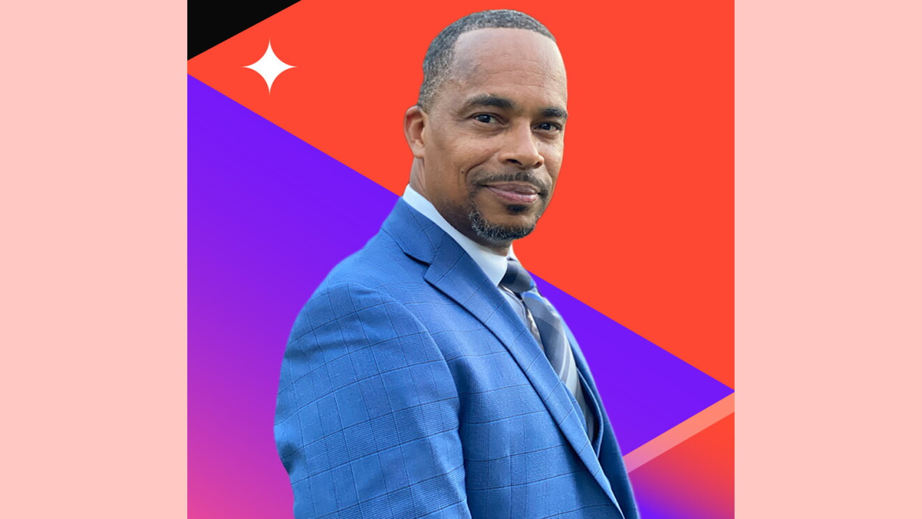 An employee bio card of Rosendo “Ready” Molina with a colorful background.