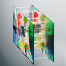 A digital rendition interpreting the technology behind the new Amazon Ember Artline TV and showcasing how it creates the vibrant screen colors it offers. 