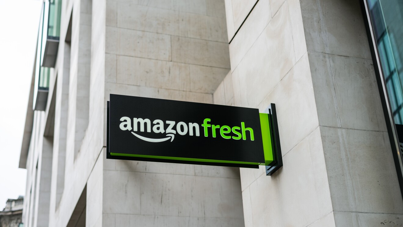 An Amazon Fresh store sign