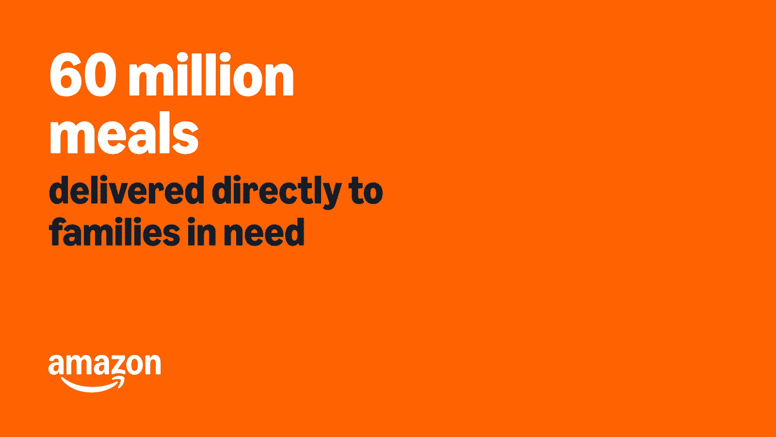 Amazon delivers 60 million meals to families in need