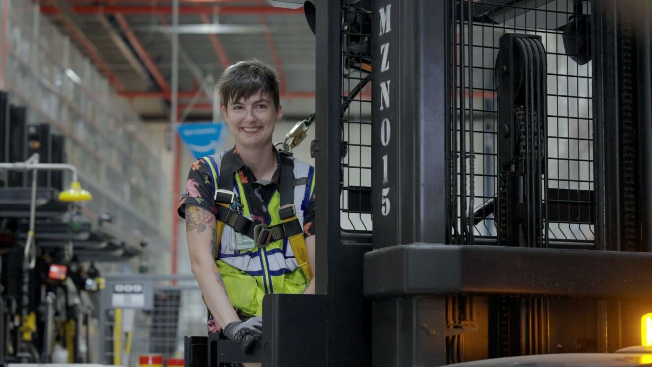 driving the forklift