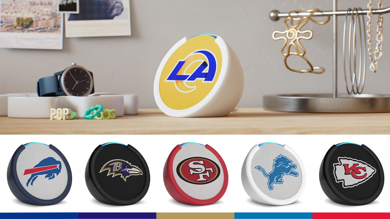 NFL-themed Amazon Echo Pop devices