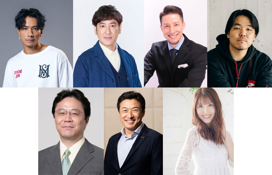 人物のプロフィール写真を上段4人、下段3人で配置した画像。下段右端の白ワンピースの女性以外全員女性。男性は上段両端がカジュアルな服装、スーツ姿が2人、ジャケット着用が2人。