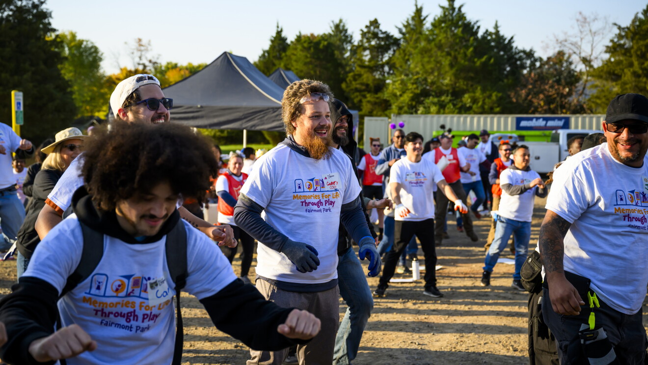KABOOM! and AWS: Volunteers assemble a playground in association with AWS, Kaboom, and Prince William Parks & Recreation on October 26, 2024 in Manassas, Virginia.