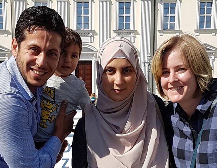 Anne und Moustafa mit seiner Familie