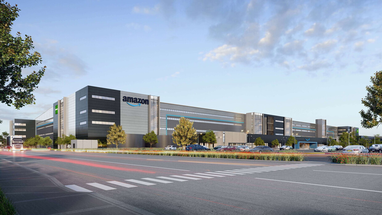 Rendering of an Amazon fulfilment centre in Australia.