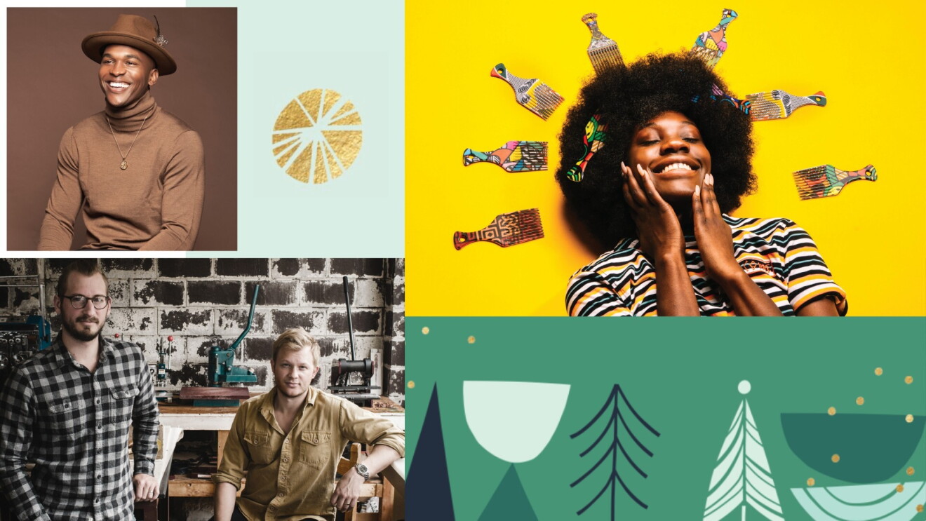 Three different Amazon sellers are pictured alongside colorful graphics.