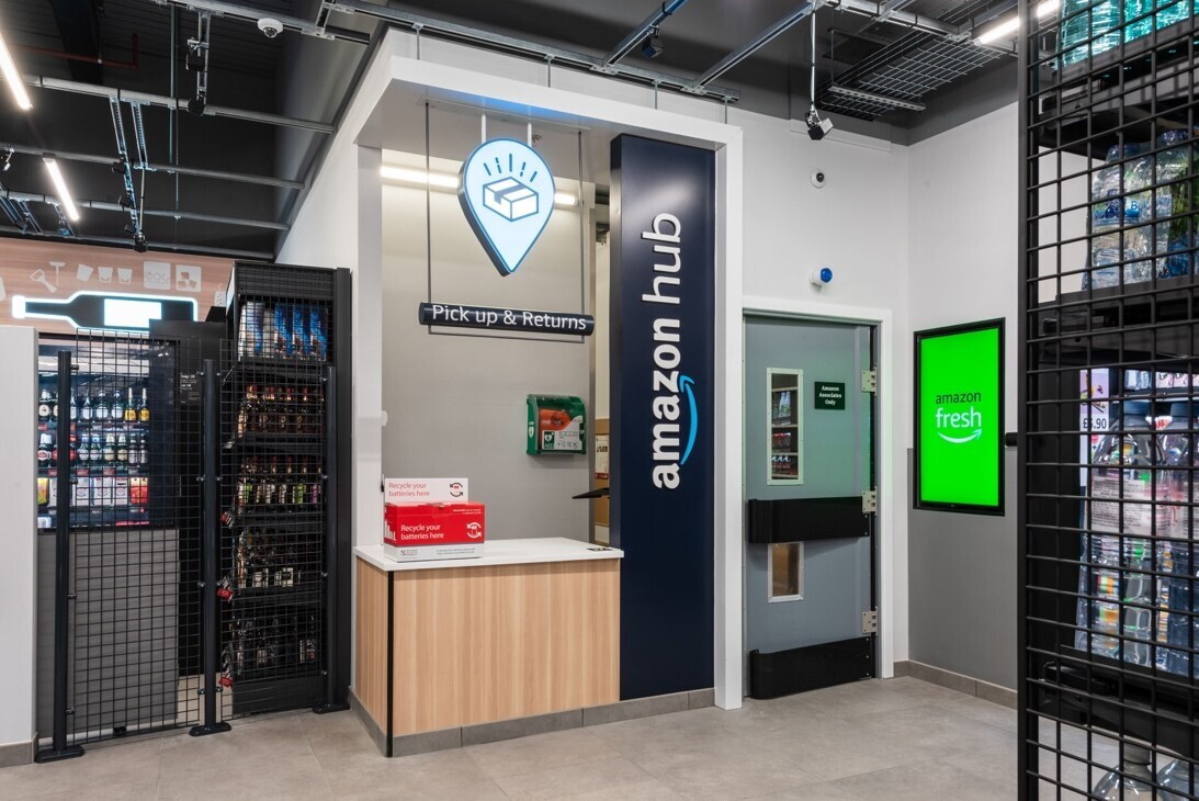 An image of the Amazon Hub at the store