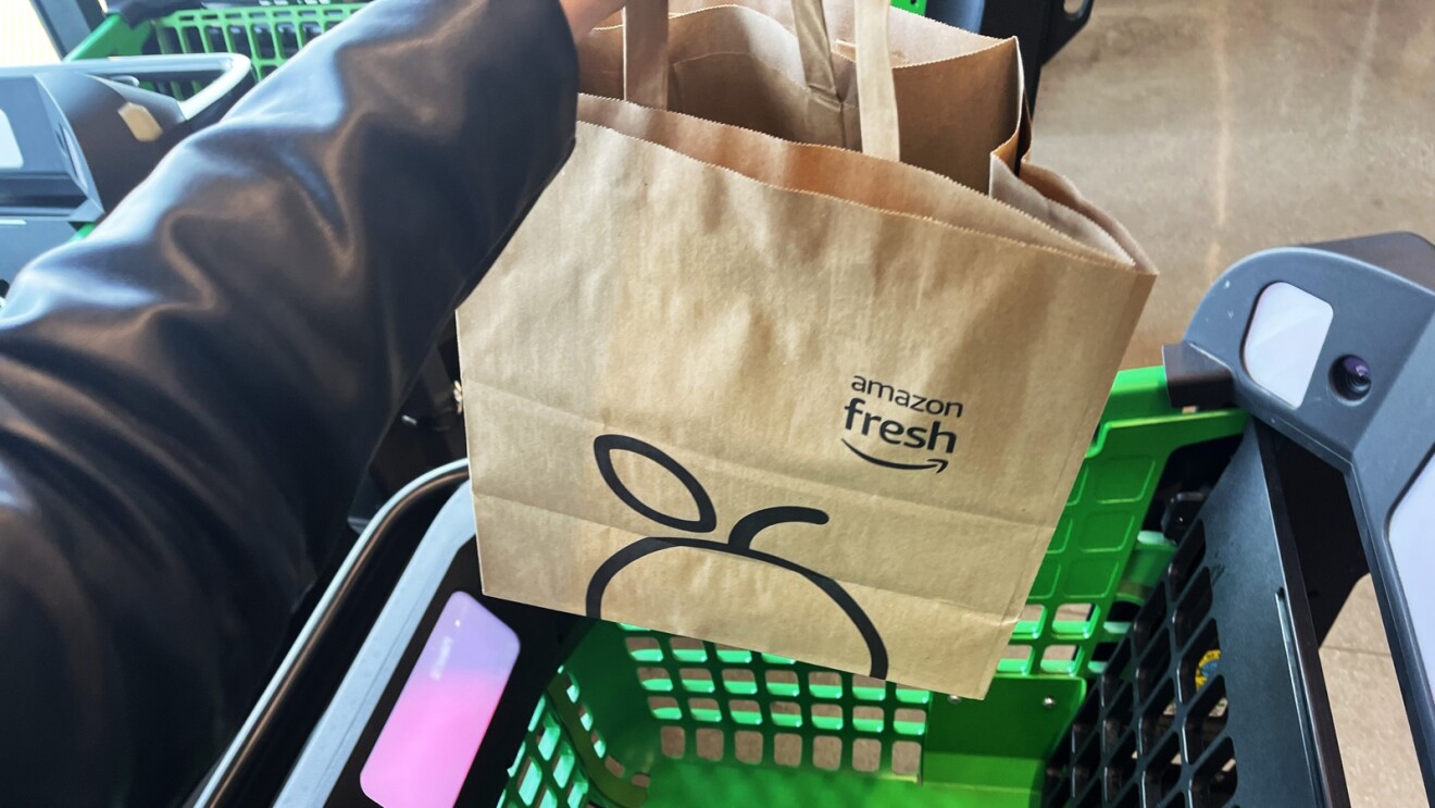 An image from inside an Amazon Fresh store