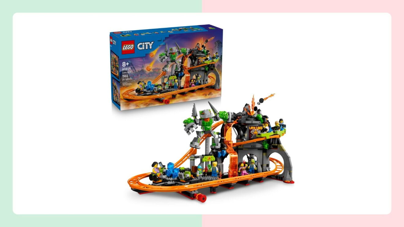 LEGO City themed amusement park roller coaster building set
