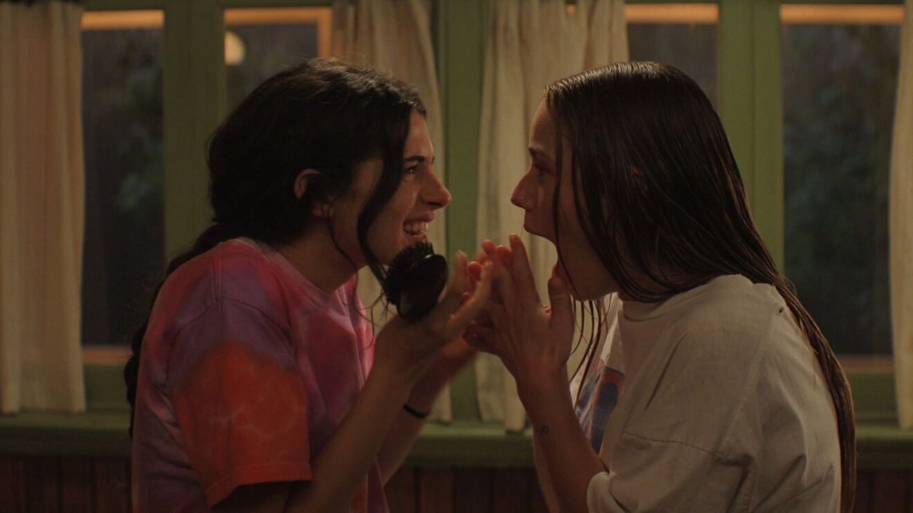 Woman in pink shirt and woman in white shirt having an emotional exchange in a still from Prime Original 'Sterling Point'