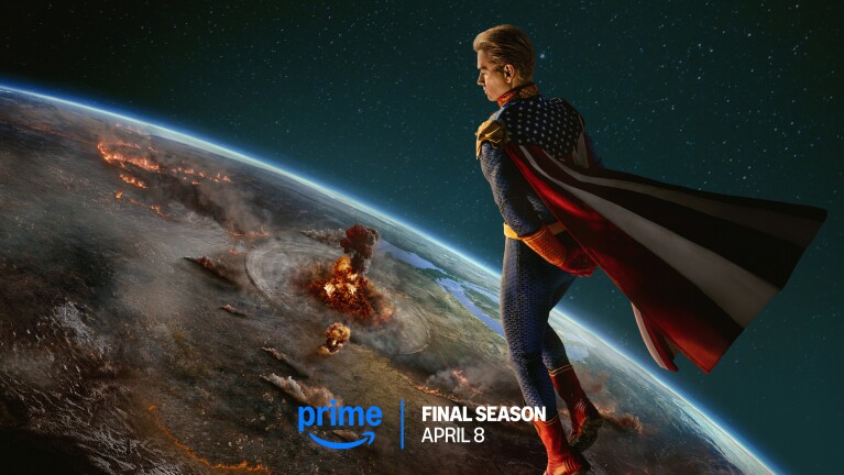 The boys season 5 Superhero overlooking burning planet, Prime final season promo