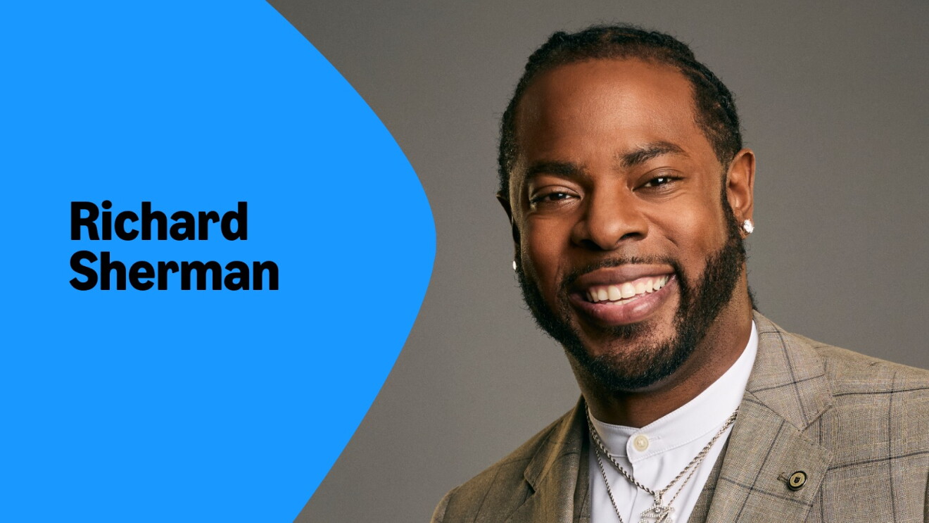 Headshot of Richard Sherman for Prime Video's Thursday Night Football broadcast team.