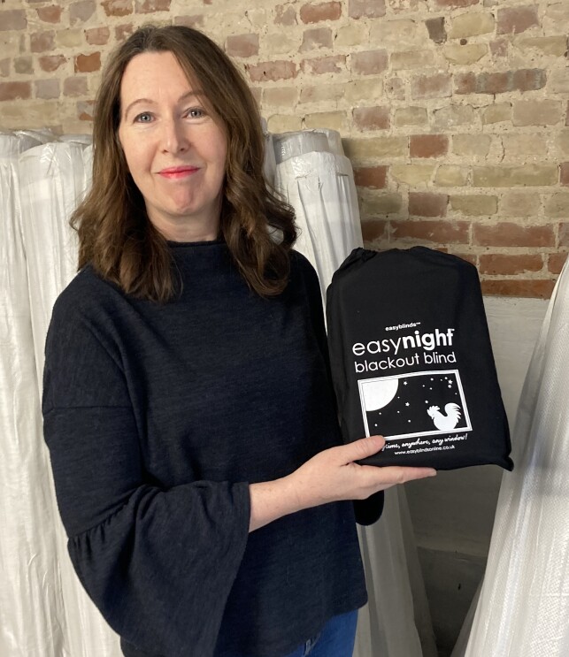 Audrey Buck with her Easyblinds product