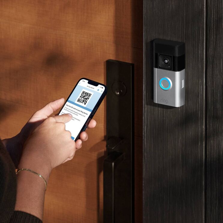 User configuring a recently installed Ring Battery Doorbell Pro from Amazon