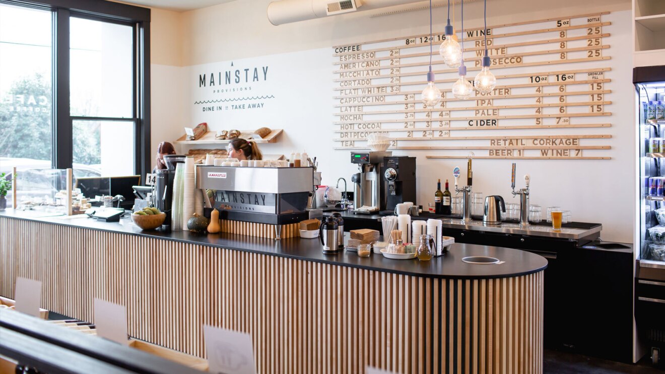 An image of the counter at a cafe