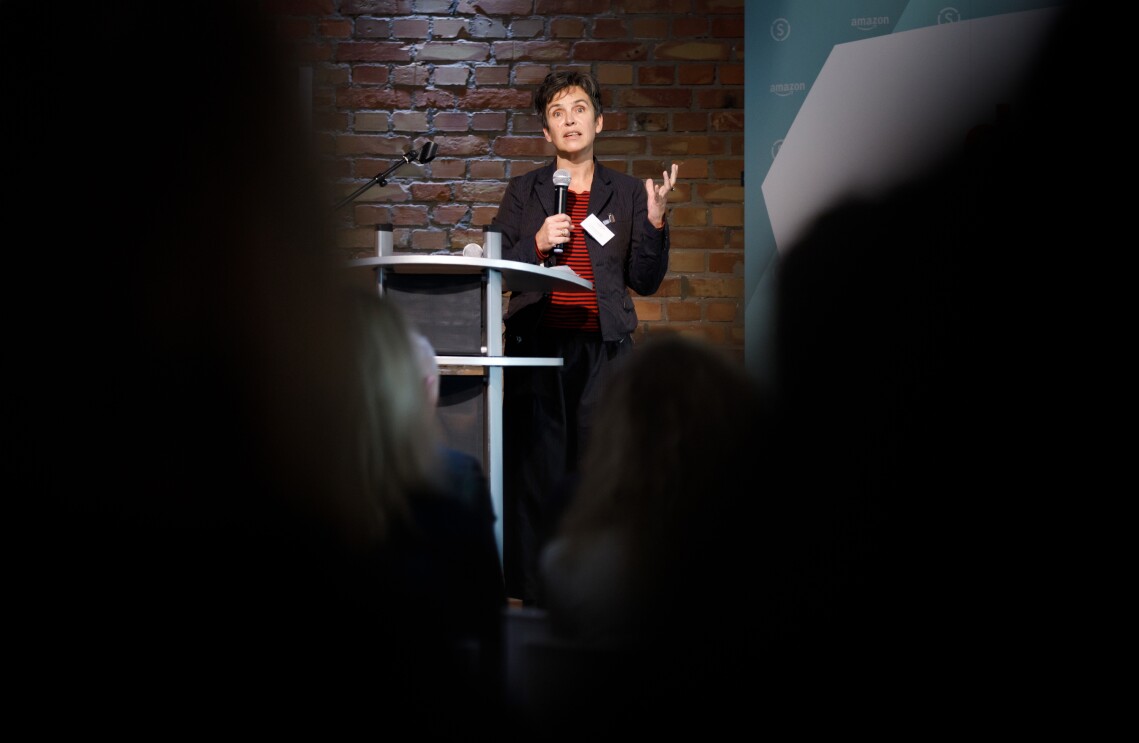 Dr. Joana Breidenbach, betterplace lab Gründerin, bei der digital.engagiert Preisverleihung.