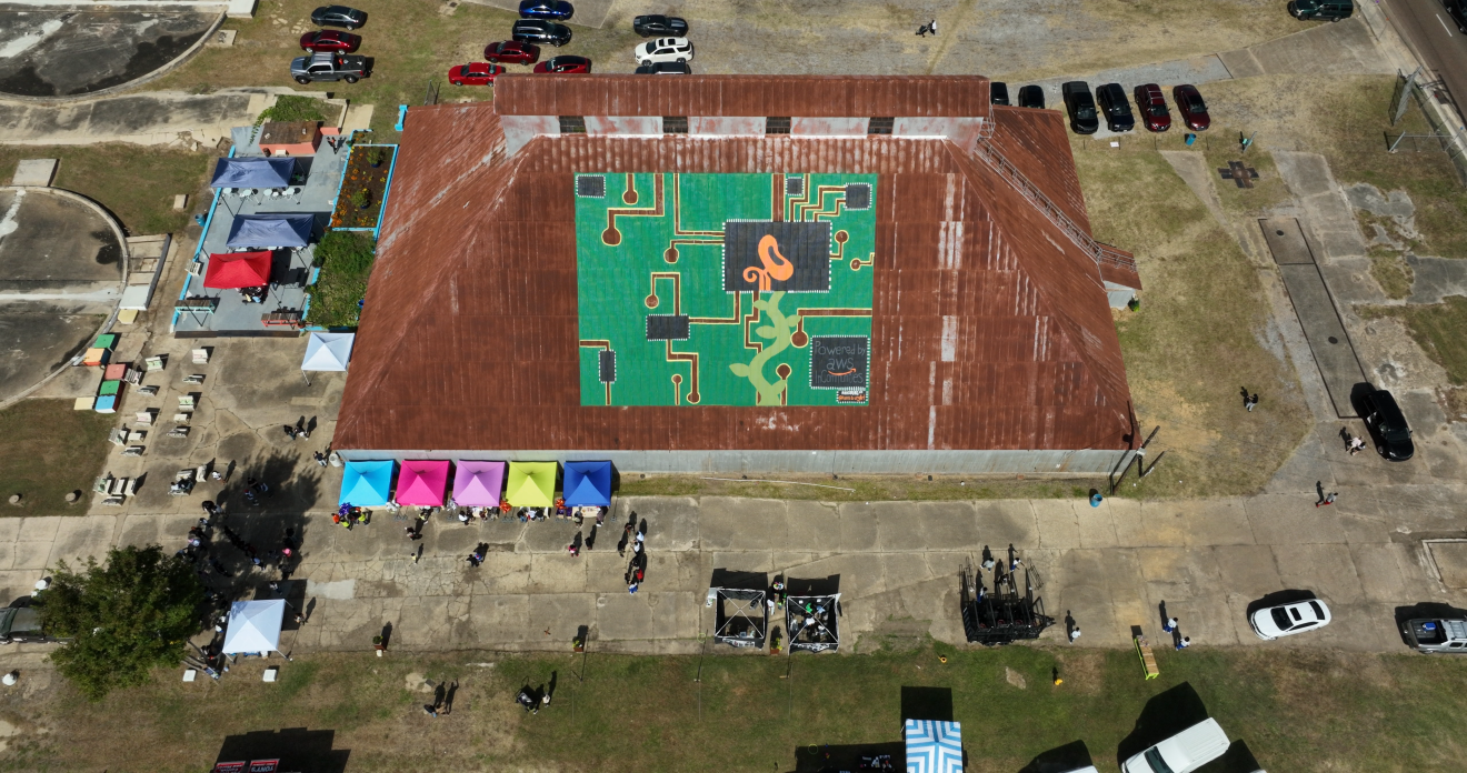 Bean Path's 6th Annual Block Party: aerial view of the event