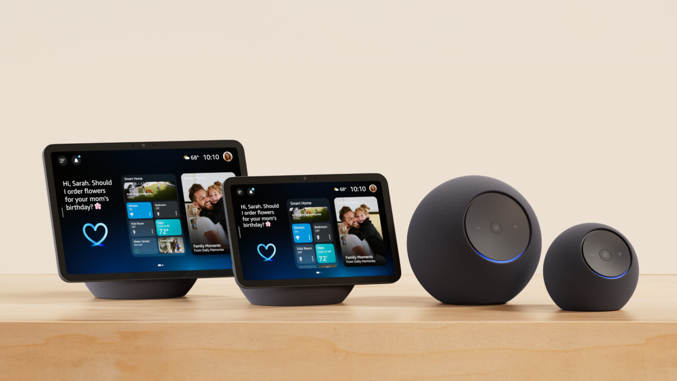New Echo Show 11, 8, and dots.