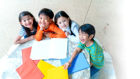 Children at International School, Study using Laptop, Smart phone
