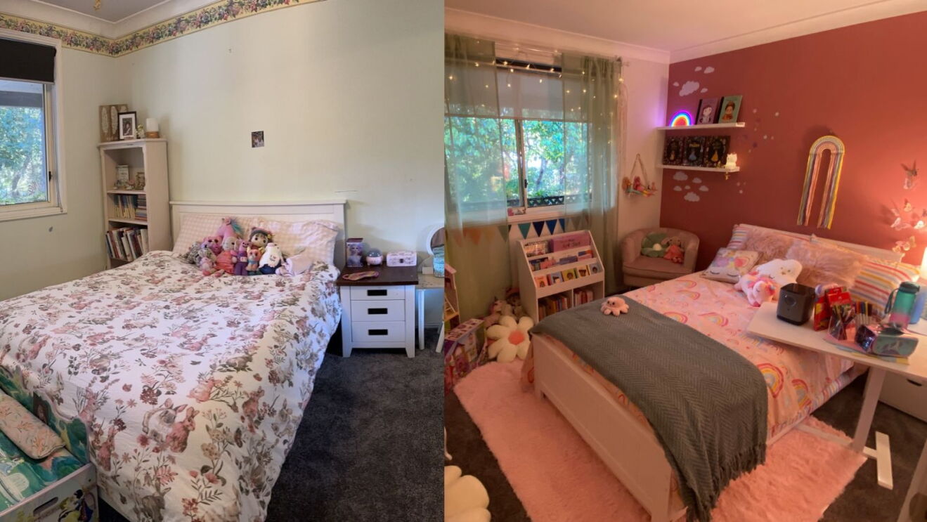 Bedroom makeover before and after