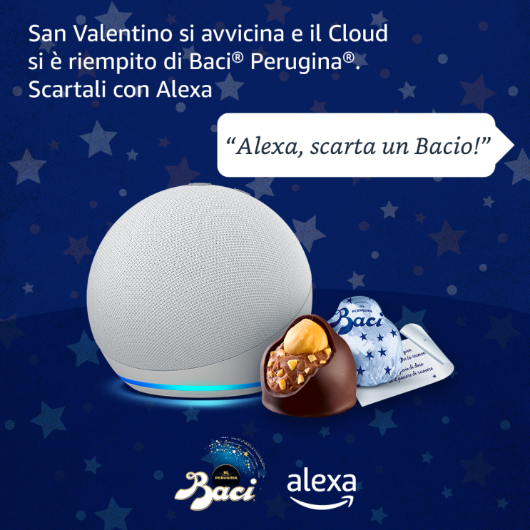 San Valentino si avvicina e il Cloud si è riempito di Baci Perugina. Scartali con Alexa.